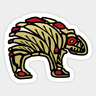 Tribal Black and Gold Bear Icon Sticker